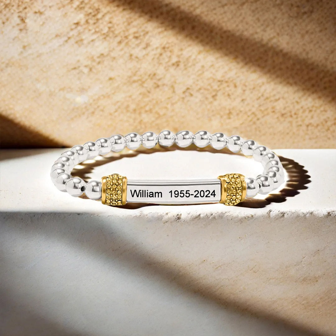For Memorial - Missing You Always Custom Name And Date Bead Bracelet