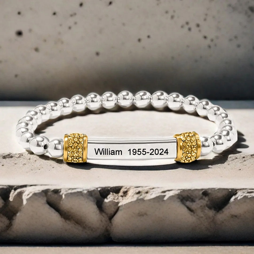 For Memorial - Missing You Always Custom Name And Date Bead Bracelet