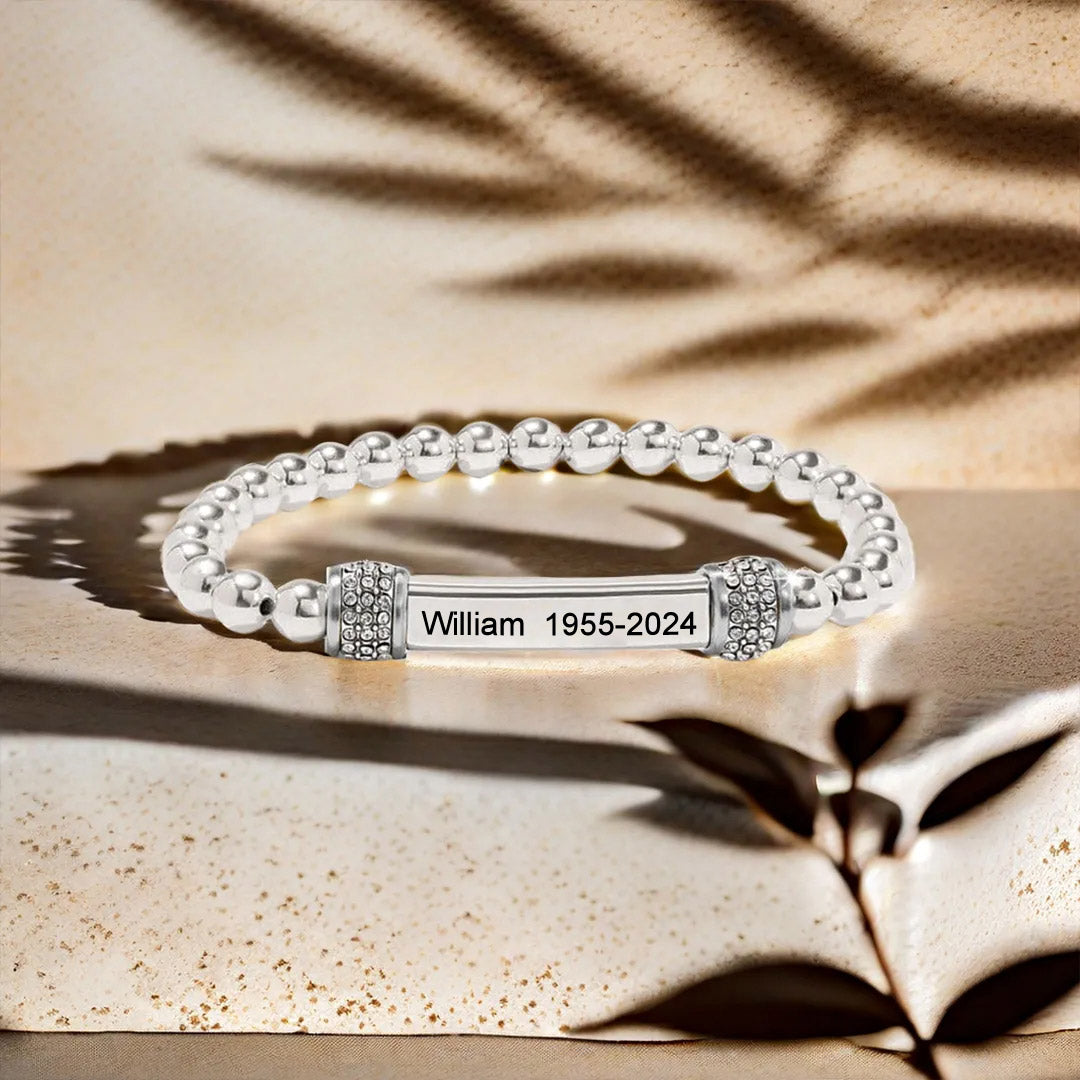 For Memorial - Missing You Always Custom Name And Date Bead Bracelet