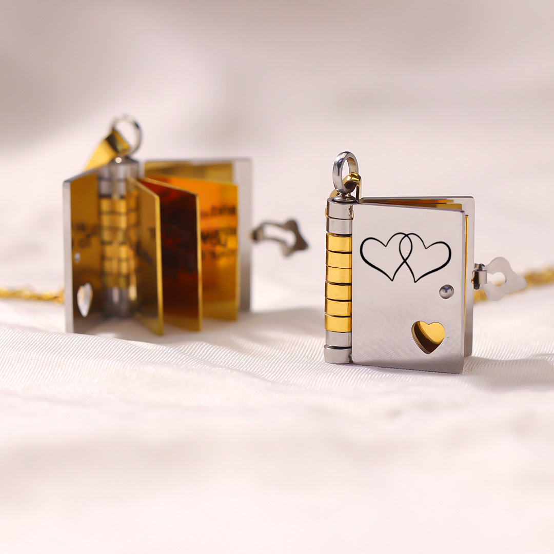 To My Bestie Book Necklace