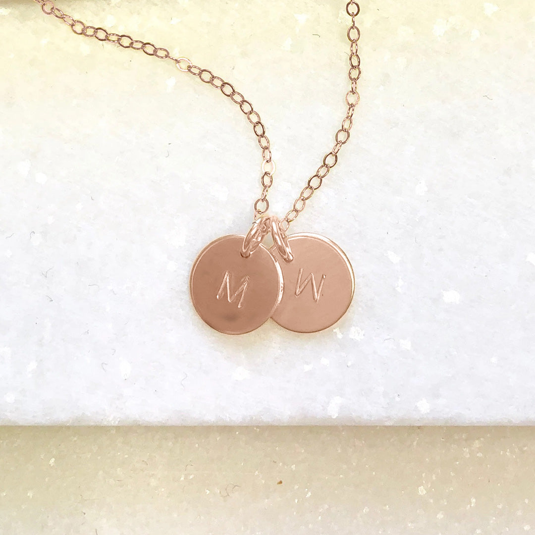 Custom Mother & Daughter – Initial Disc Necklace