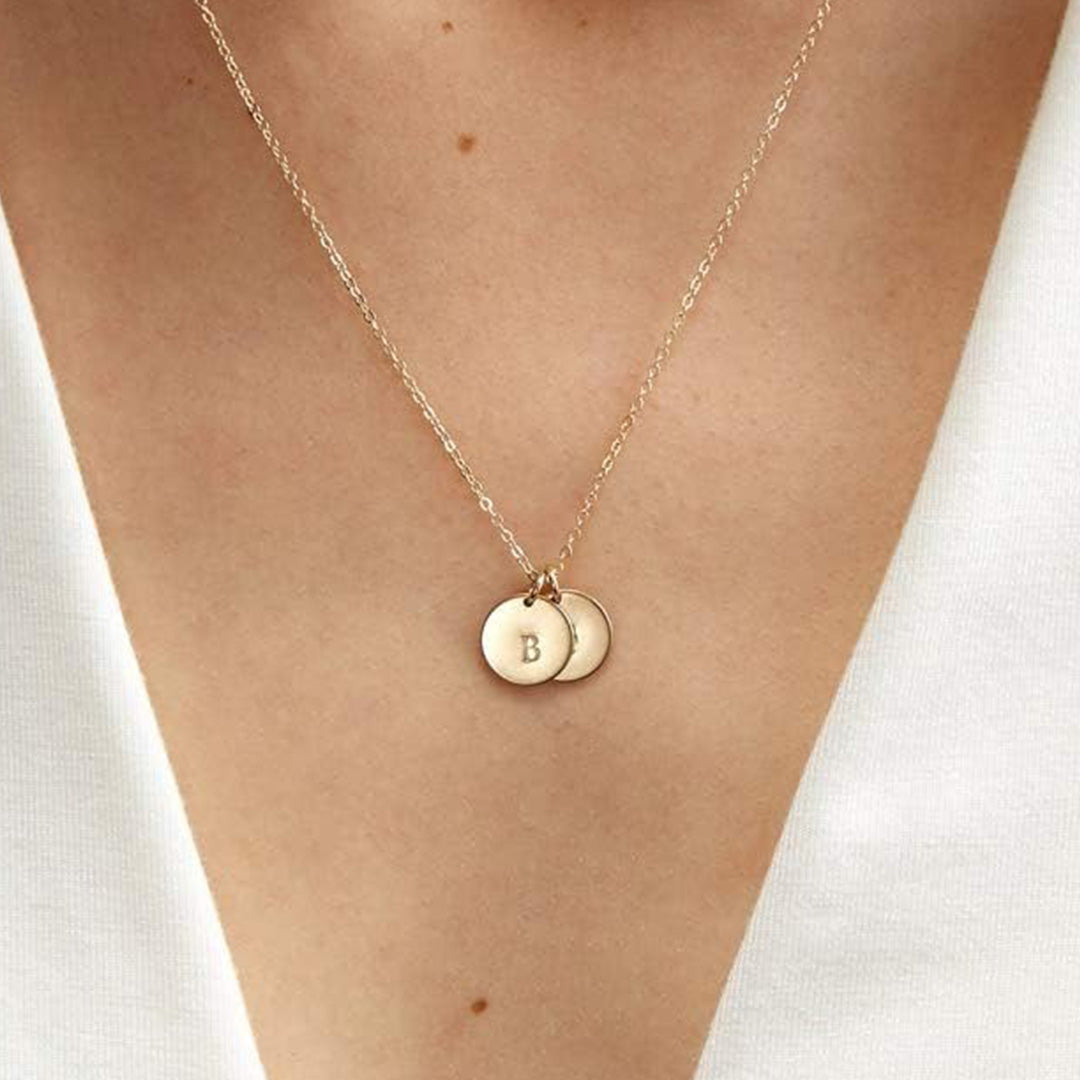 Custom Mother & Daughter – Initial Disc Necklace