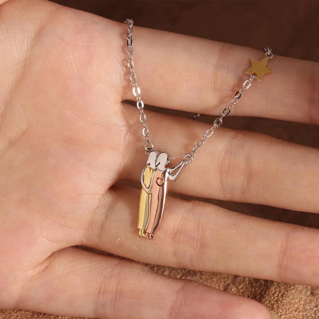 For Friend - Being sisters means we carry each other Star Pendant Necklace