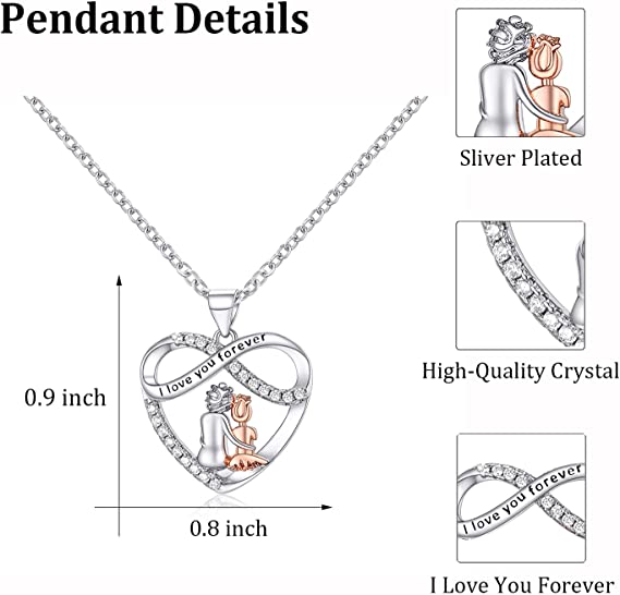 For Granddaughter- S925 You Will Always Have Me And I Will Always Have You Infinity Heart Necklace
