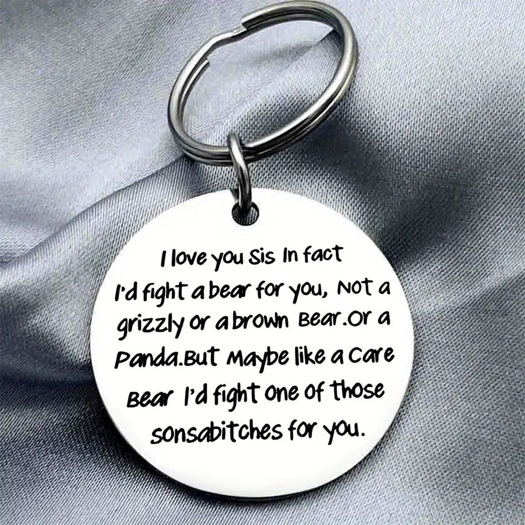 I Love You Sis Keychain