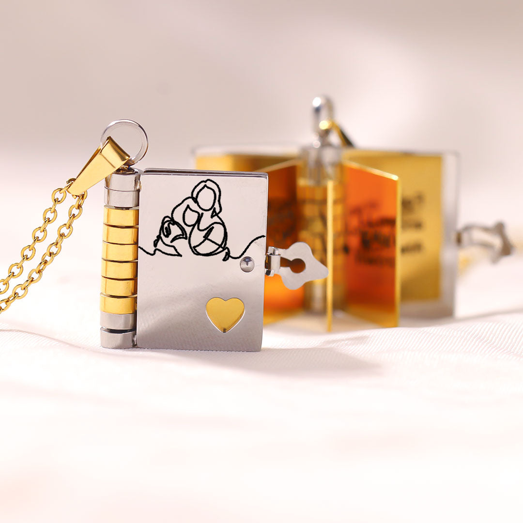 To My Granddaughter Book Necklace
