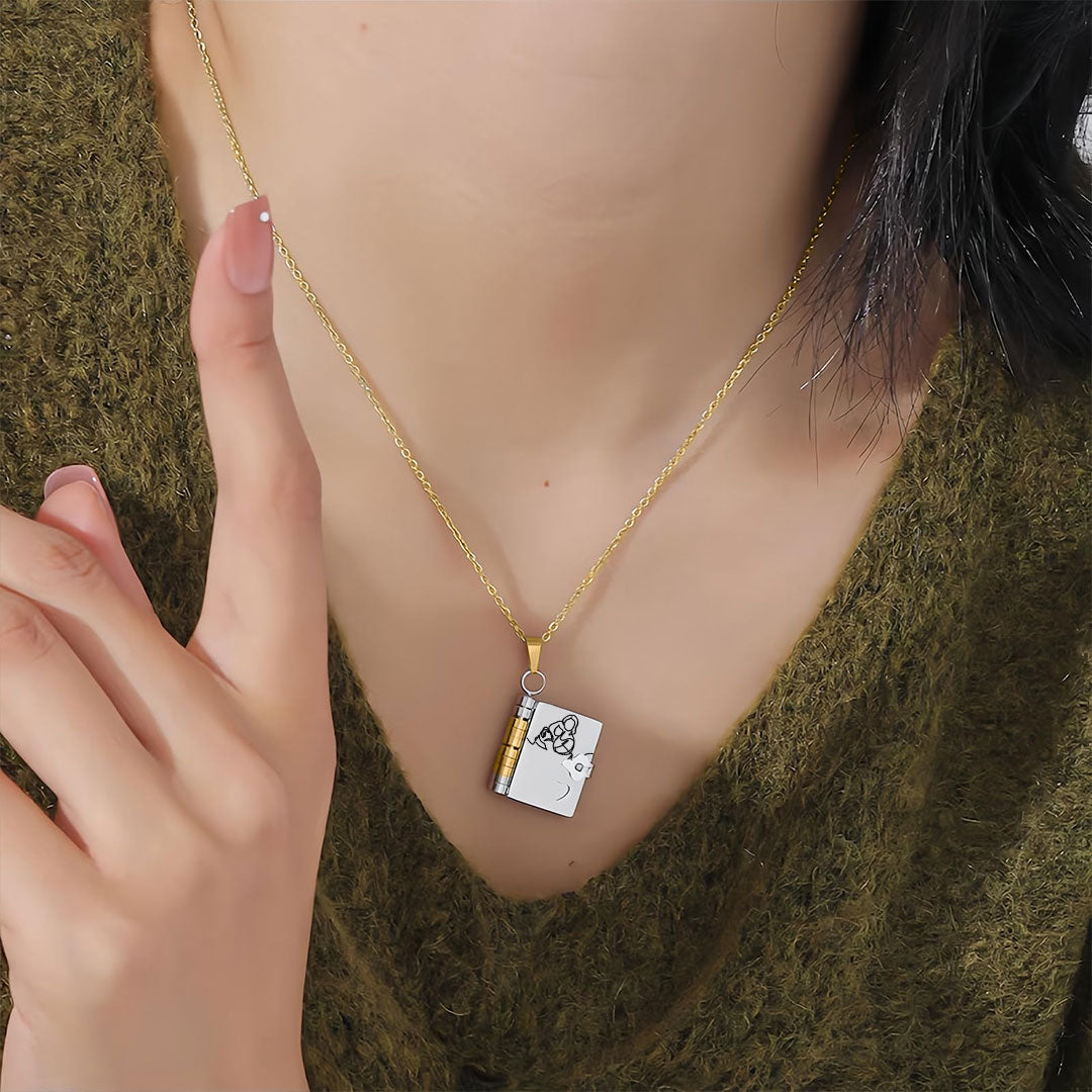 Grandmother And Granddaughter A Link That Can Never Be Undone Book Necklace