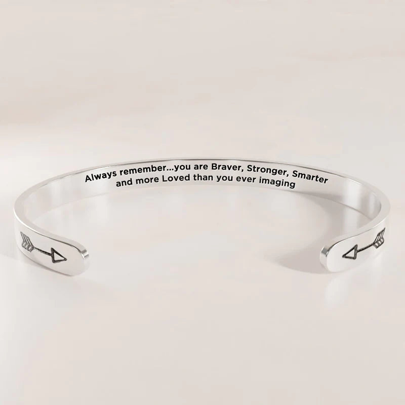 For Granddaughter - You Are Braver, Stronger, Smarter And More Loved Than You Ever Imaging Arrow Bracelet