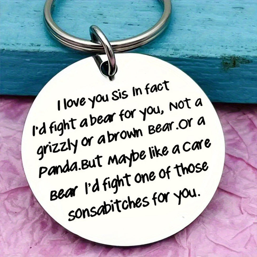 I Love You Sis Keychain