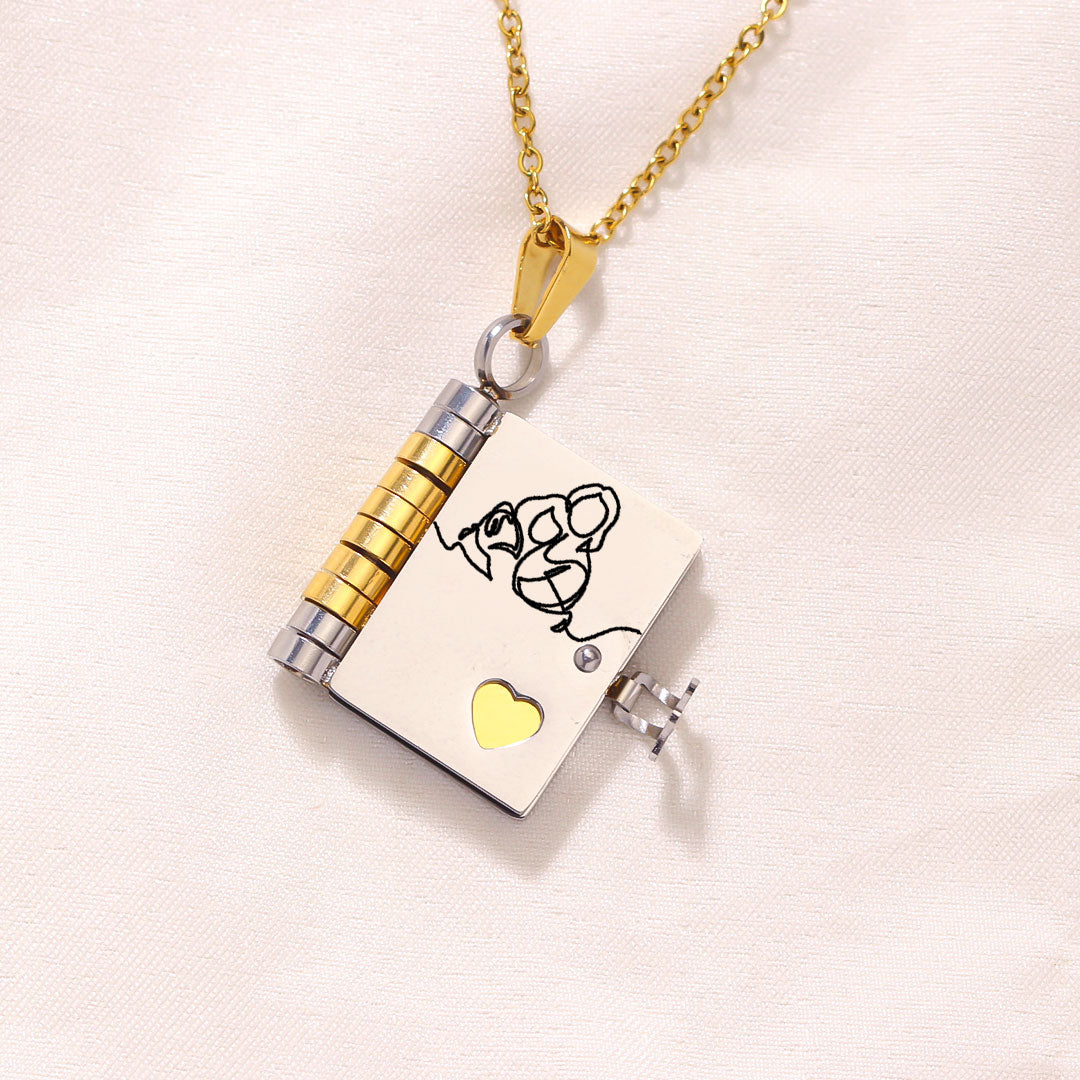 To My Granddaughter Book Necklace