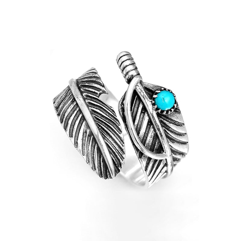For Memorial - I'll Hold You In My Heart Until I Can Hold You In Heaven Turquoise Feather Ring