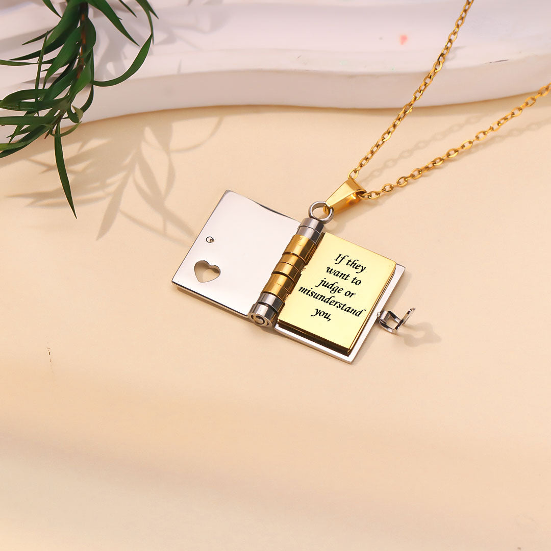 Just let them Book Necklace