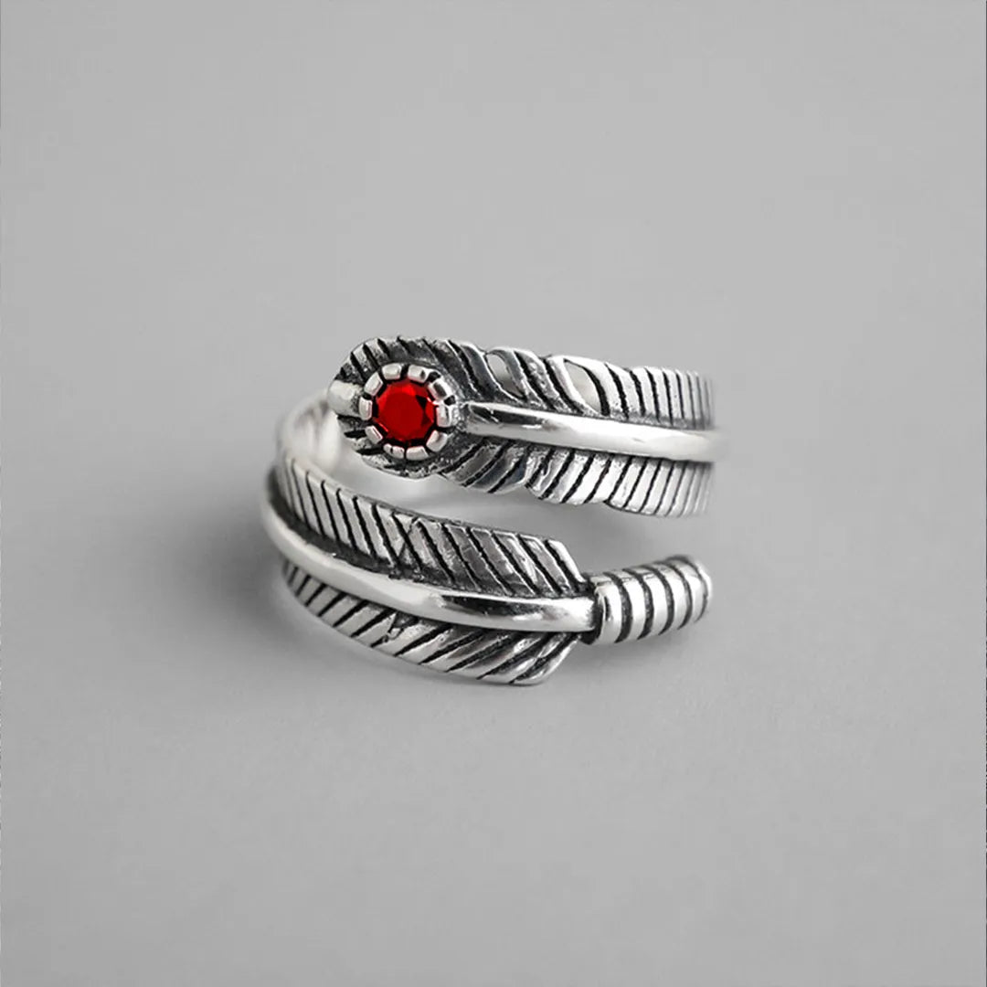 For Memorial- Your Guardian Angel Watching And Protecting Feather Turquoise Ring