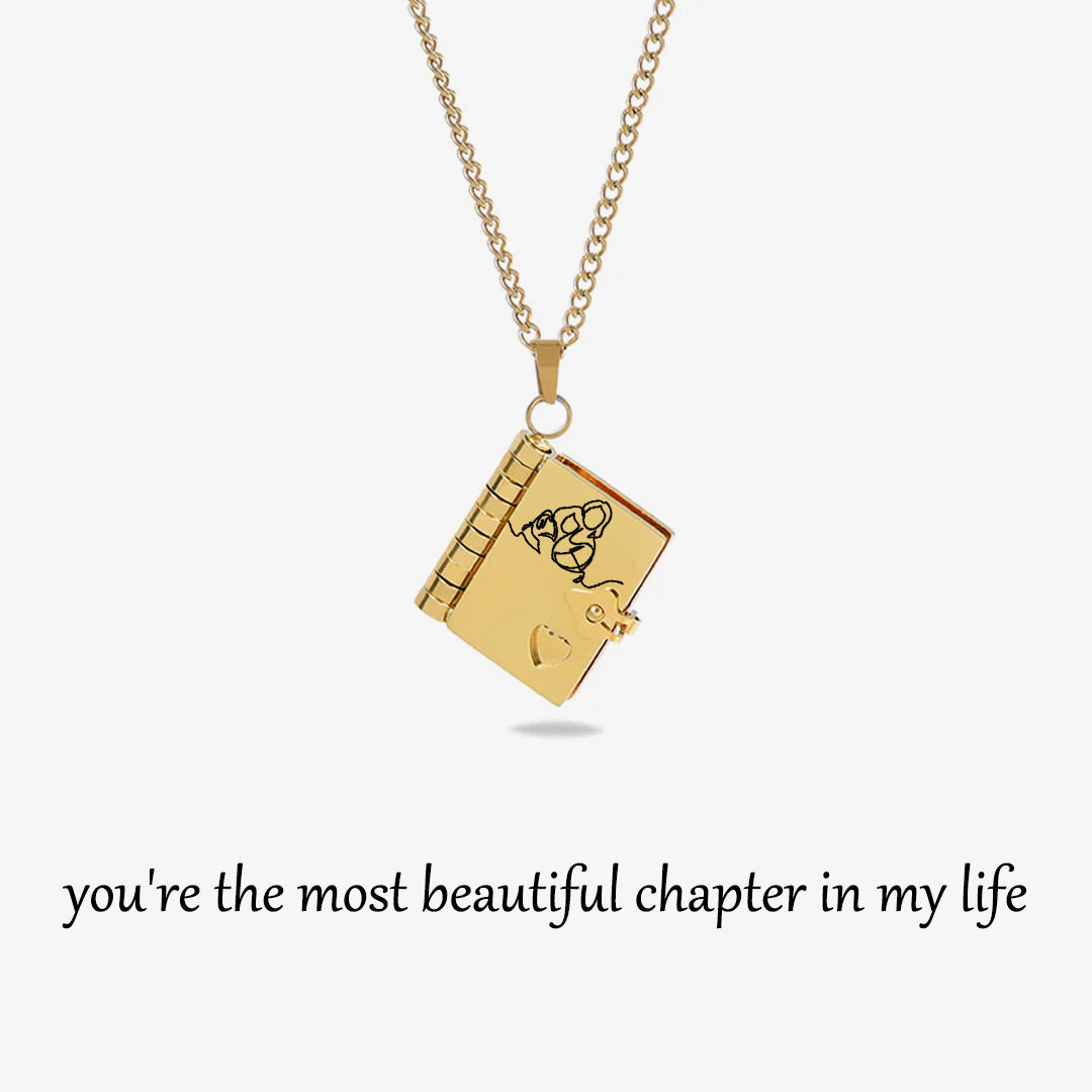 To My Granddaughter Book Necklace