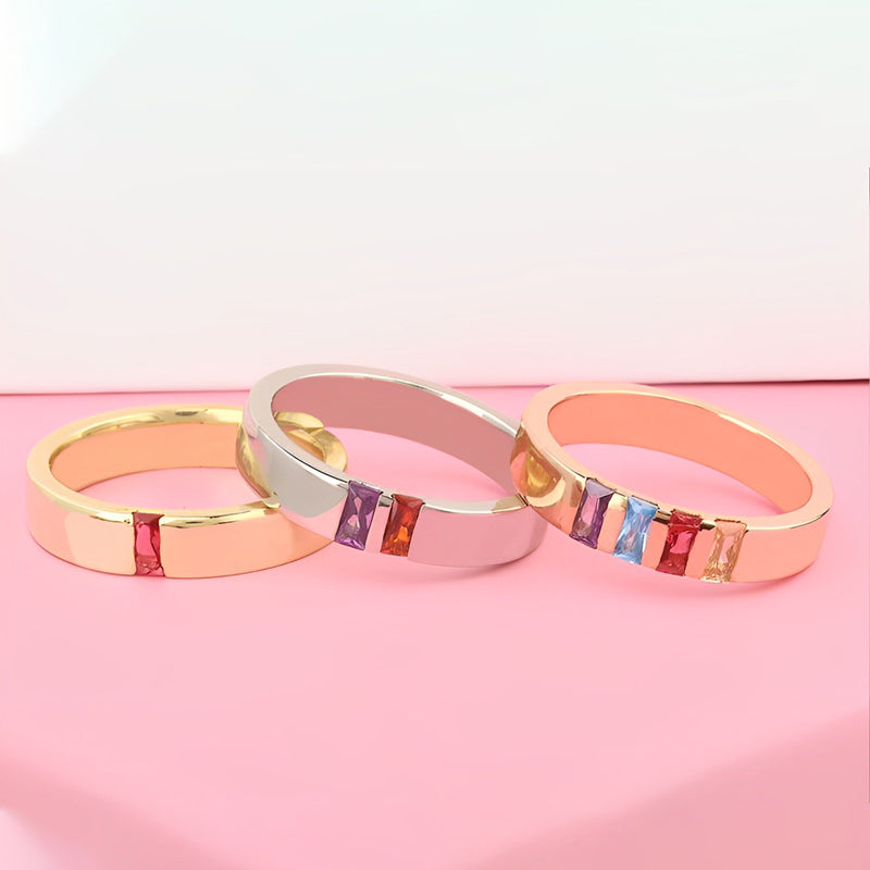 Custom Birthstone Family Elegant Ring