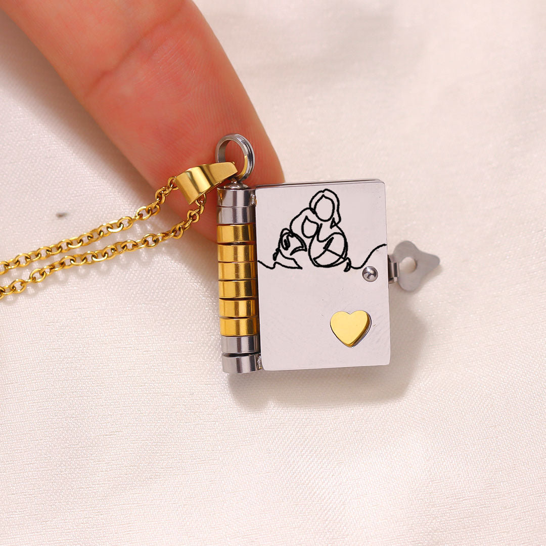 To My Granddaughter Book Necklace