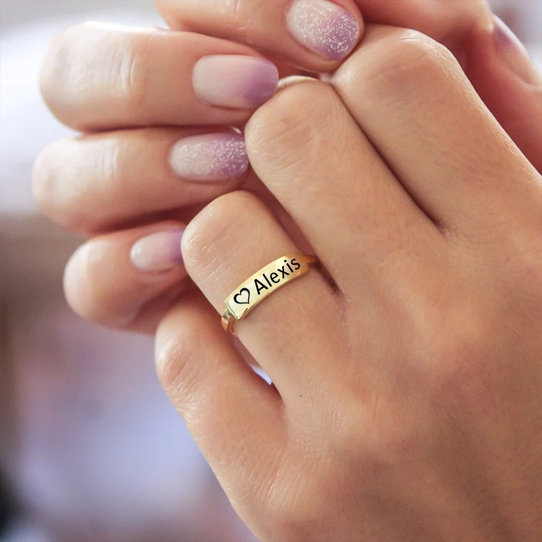 For Memory - Custom Delicate Dainty Bar Ring