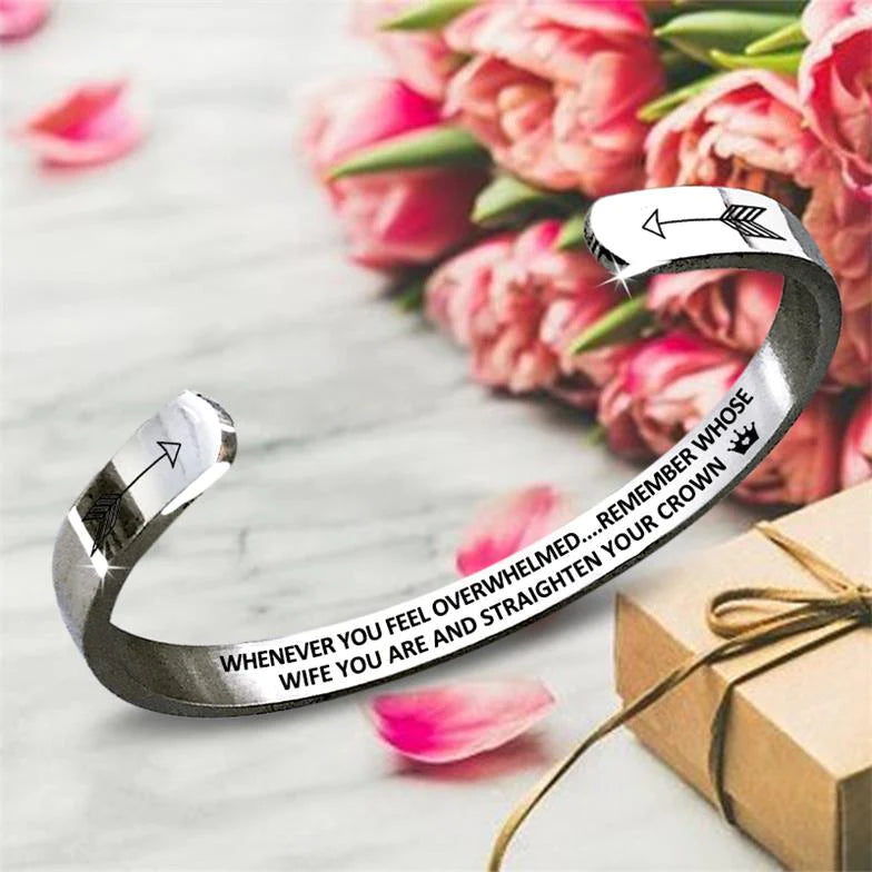 For Love - Whenever You Feel Overwhelmed...Remember Whose Wife You Are And Straighten Your Crown Bracelet