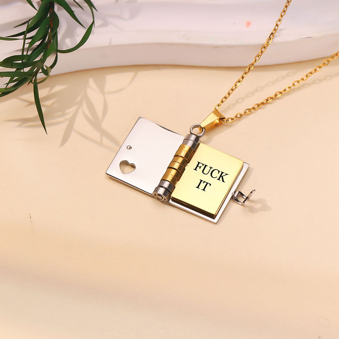 Fuck It Adulting is bullshit Book Necklace
