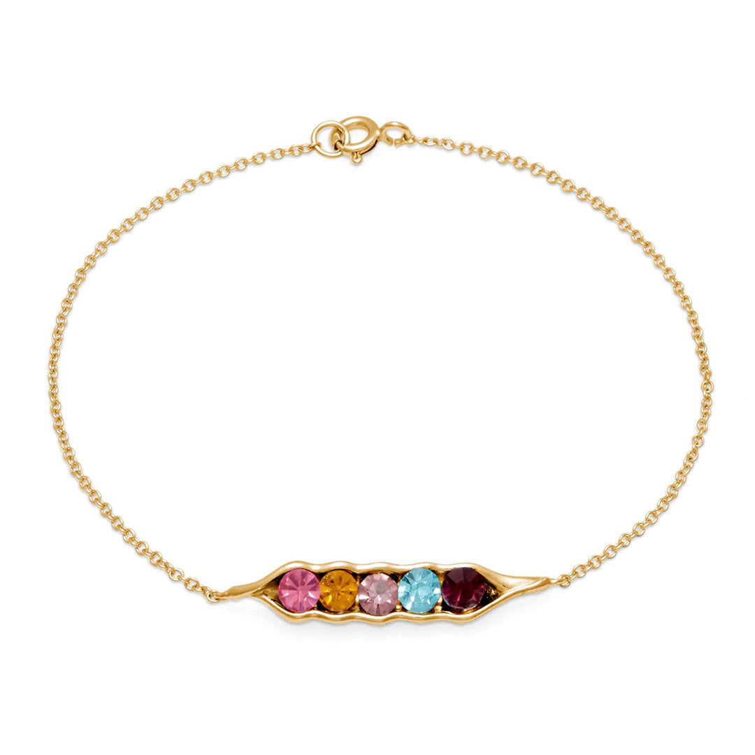 For Friends - We're peas in a pod Custom Birthstone Bracelet