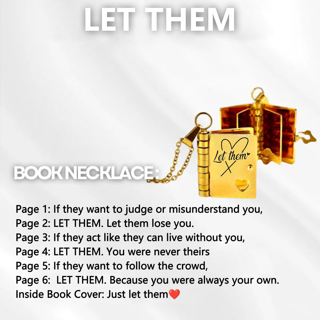 Just let them Book Necklace