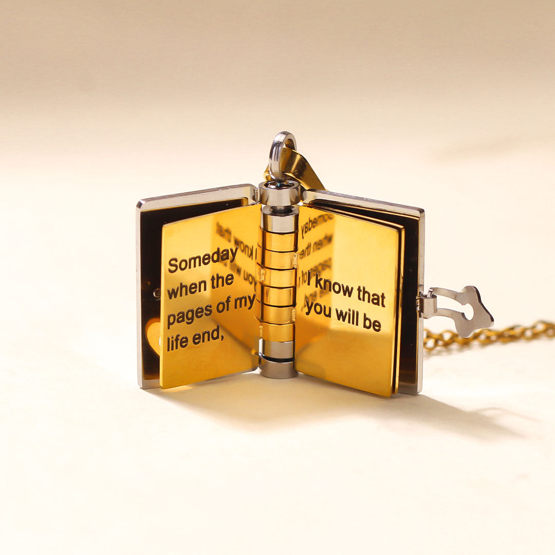 To My Granddaughter Book Necklace