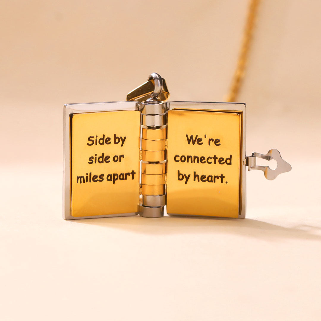 Grandmother And Granddaughter A Link That Can Never Be Undone Book Necklace