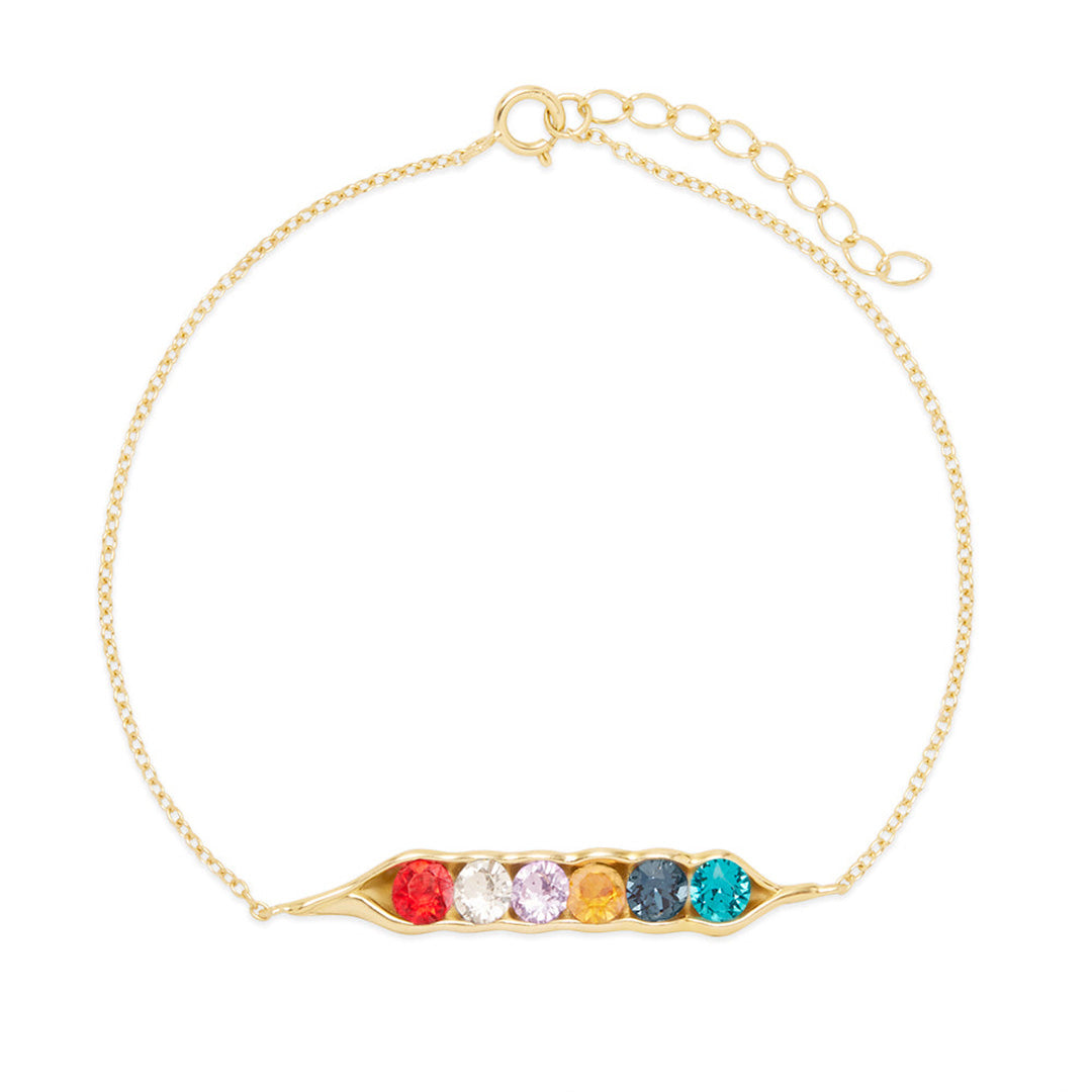 For Friends - We're peas in a pod Custom Birthstone Bracelet
