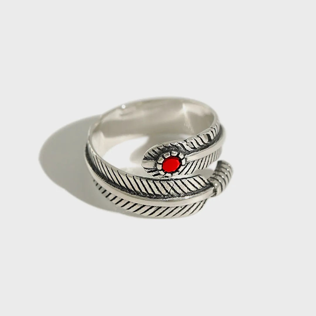 For Memorial - I'll Hold You In My Heart Until I Can Hold You In Heaven Turquoise Feather Ring