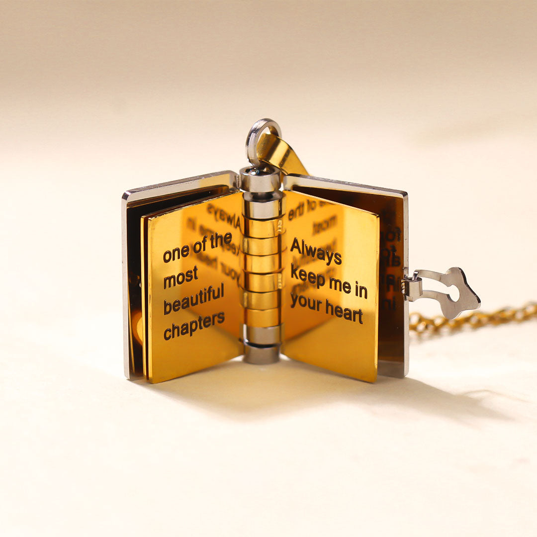 To My Granddaughter Book Necklace