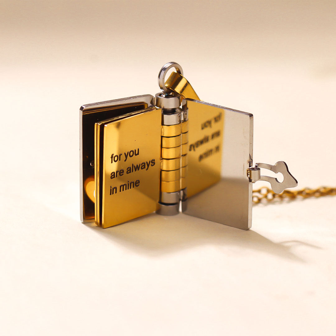 To My Granddaughter Book Necklace