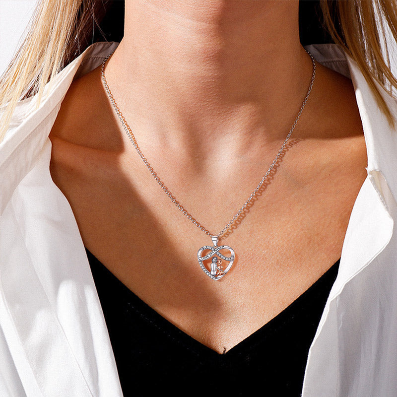 For Granddaughter- S925 You Will Always Have Me And I Will Always Have You Infinity Heart Necklace