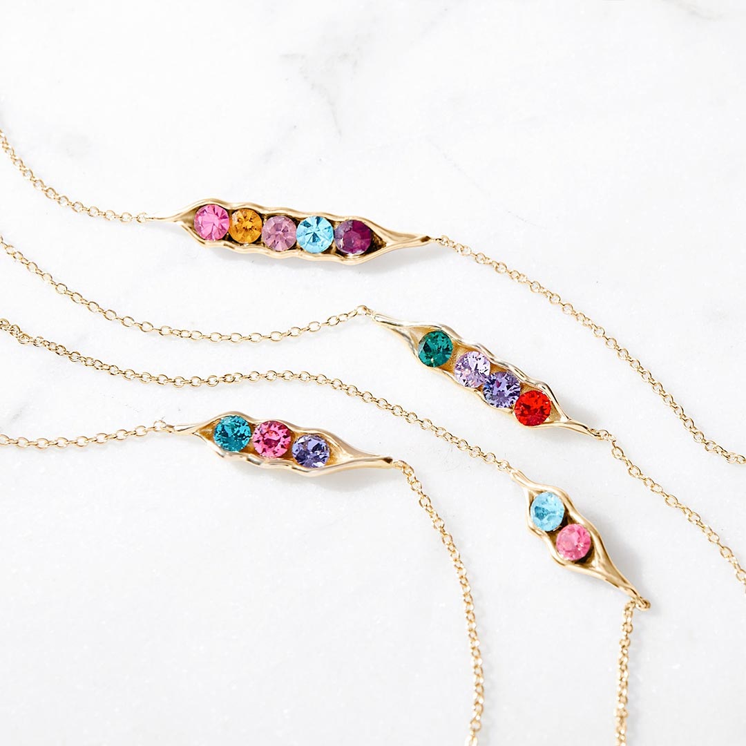 For Friends - We're peas in a pod Custom Birthstone Bracelet