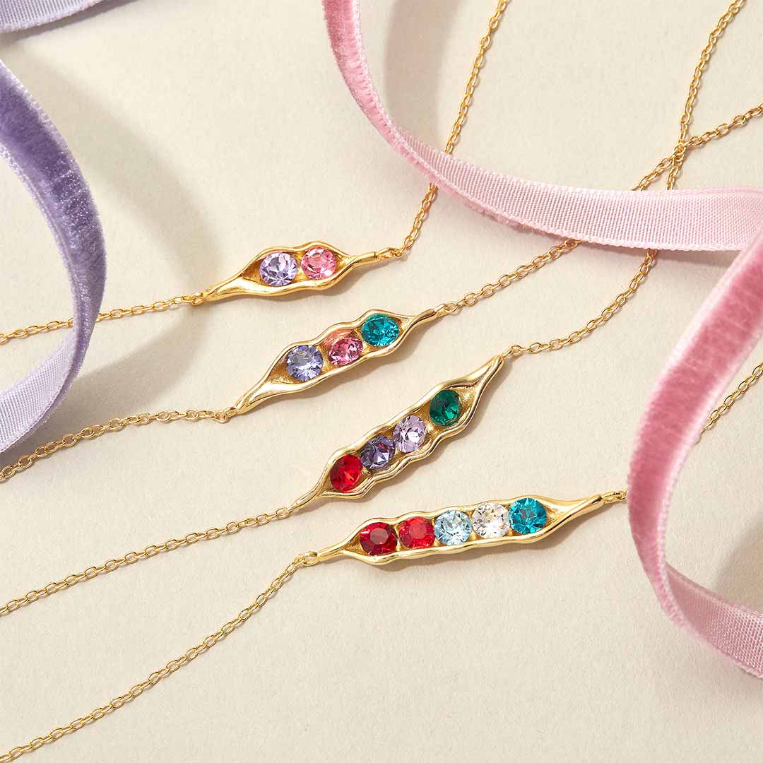 For Friends - We're peas in a pod Custom Birthstone Bracelet