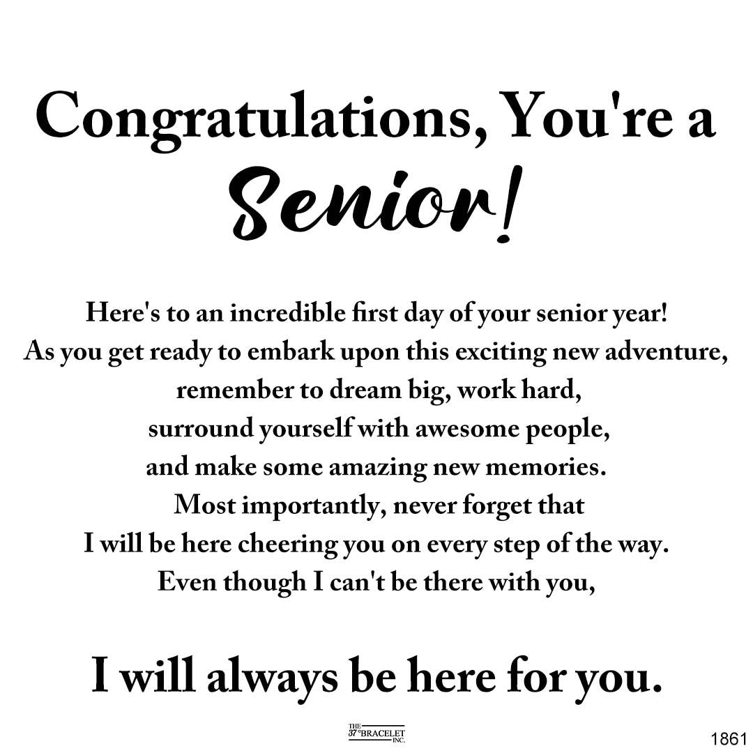 Congratulations You're a Senior Hug Ring