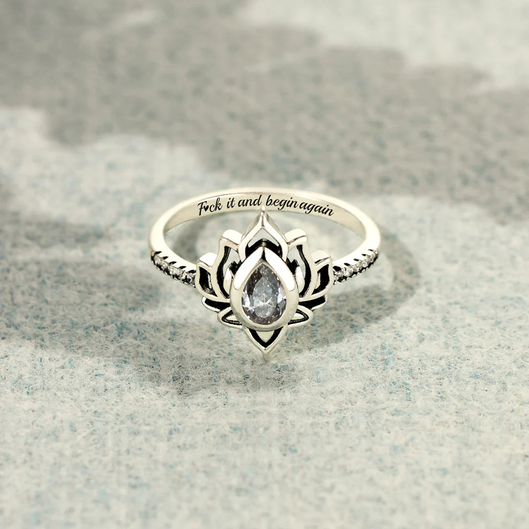 Yell Fuck and Begin Again Lotus Ring