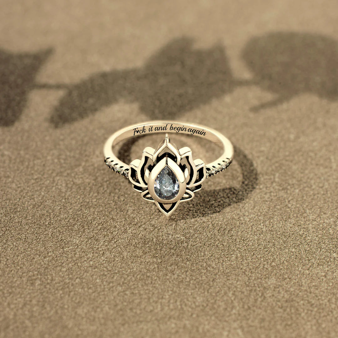 Yell Fuck and Begin Again Lotus Ring