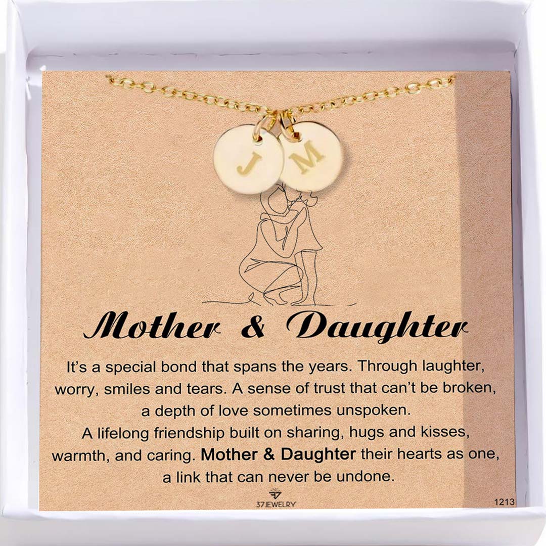 Custom Mother & Daughter – Initial Disc Necklace