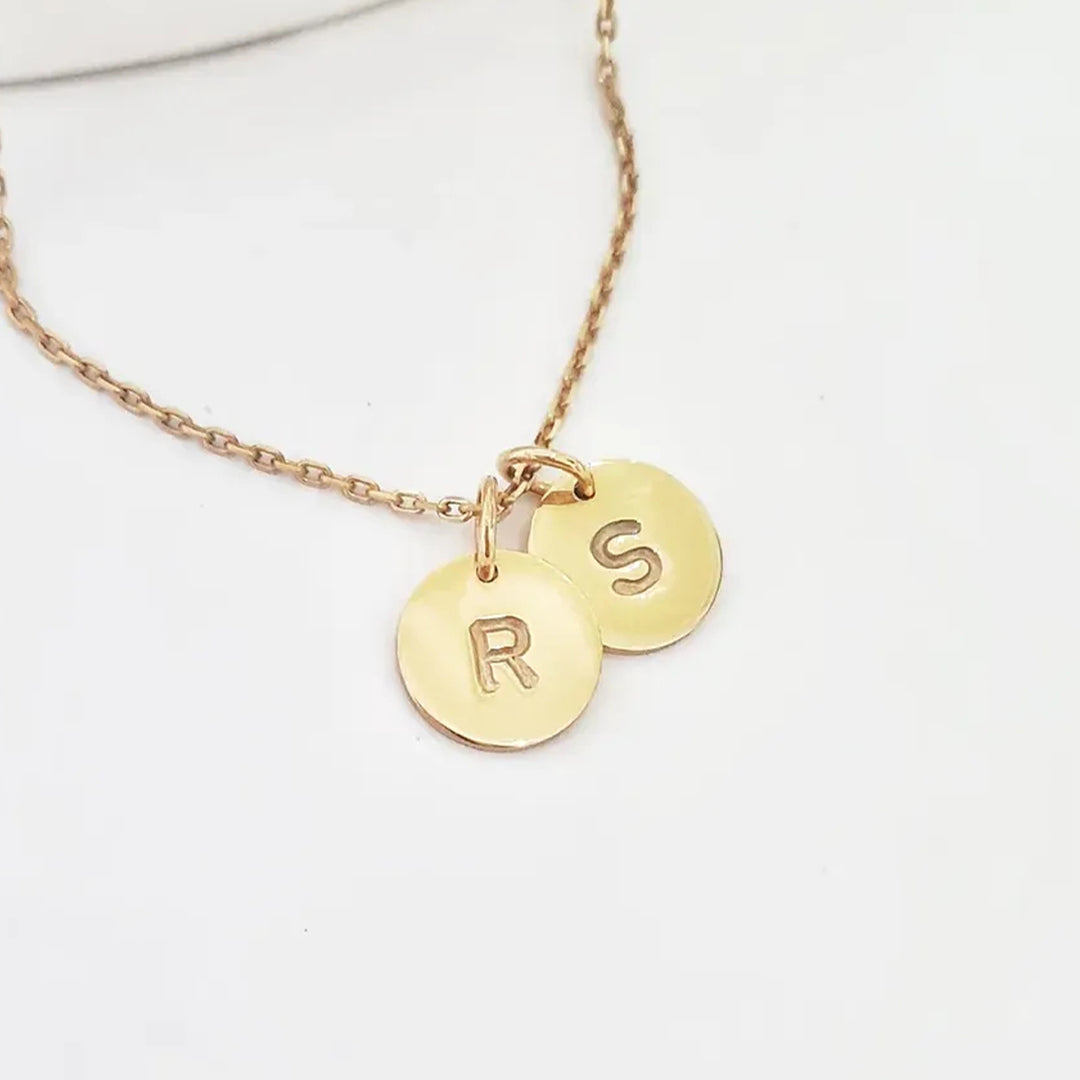 Custom Mother & Daughter – Initial Disc Necklace