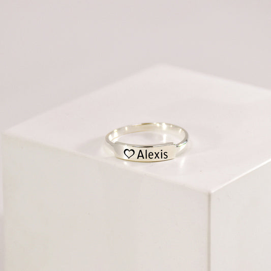 For Memory - Custom Delicate Dainty Bar Ring