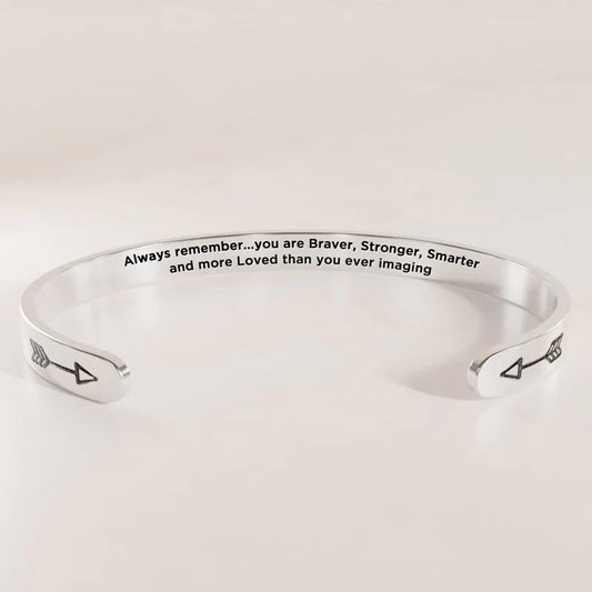 For Granddaughter - You Are Braver, Stronger, Smarter And More Loved Than You Ever Imaging Arrow Bracelet