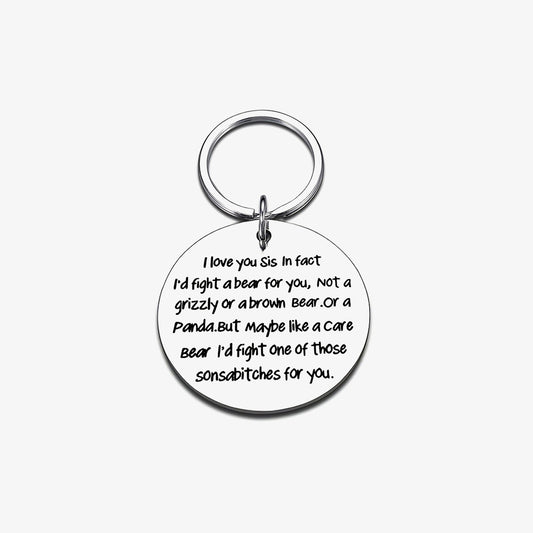 I Love You Sis Keychain