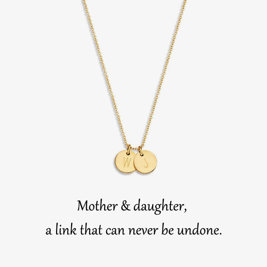 Custom Mother & Daughter – Initial Disc Necklace