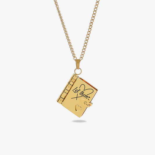 Just let them Book Necklace