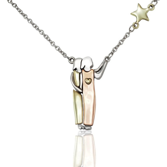 For Friend - Thank You For Being My Unbiological Sister Sister Star Pendant Necklace