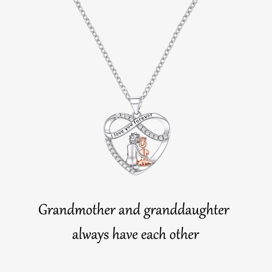 For Granddaughter- S925 You Will Always Have Me And I Will Always Have You Infinity Heart Necklace